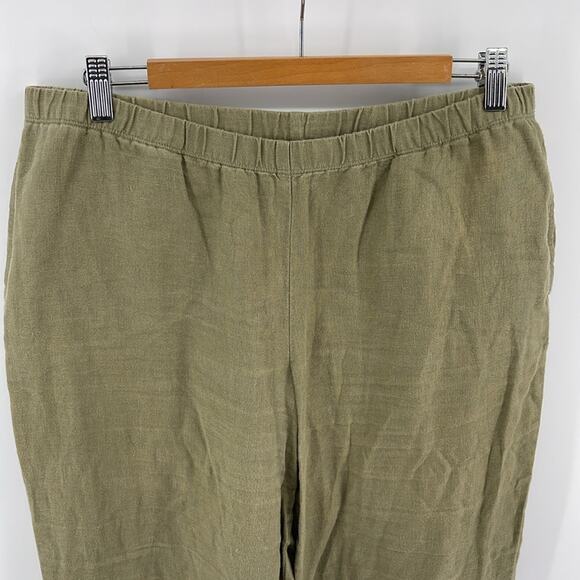 J. Jill Love Linen Lagenlook minimalist elastic waist pull on cropped pants sz M - Picture 2 of 5
